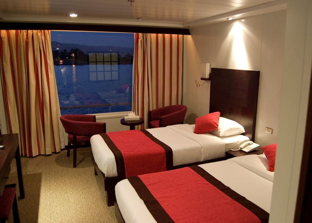 Standard cabin aboard a Mövenpick Nile cruiser at Aswan