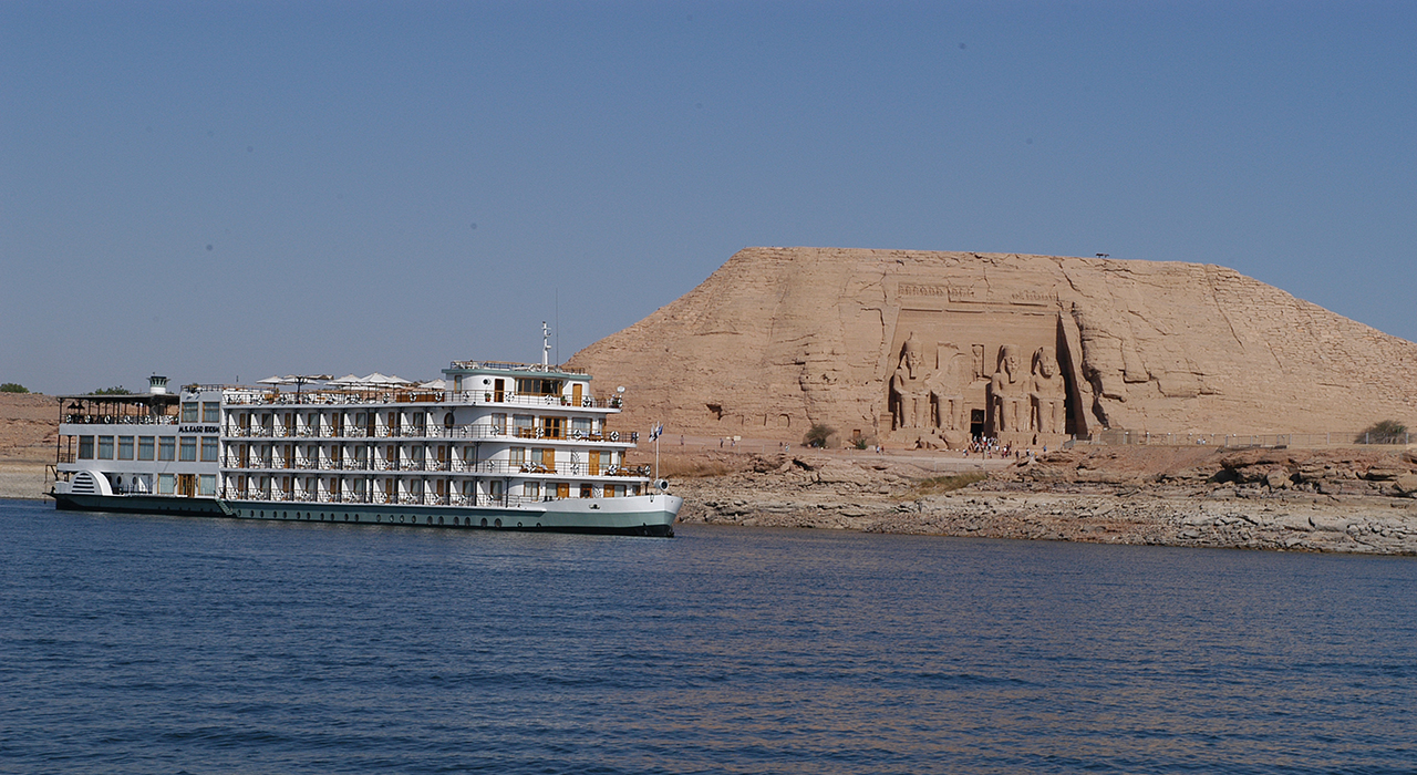 Nubian temple site reached from the lake